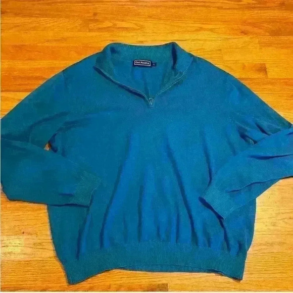 Paul Fredrick Men’s 1/4 Zip Silk Cashmere Blend Casual Stretch Comfort Luxury - Picture 1 of 6